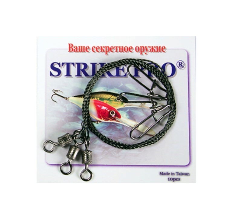 Поводок Strike Pro Вольфрам Усиленный 50 см 50 кг   3 шт Верт.Бочка №1 заст. Duo-lock №4 — характеристики,
	                                    особенности конструкции