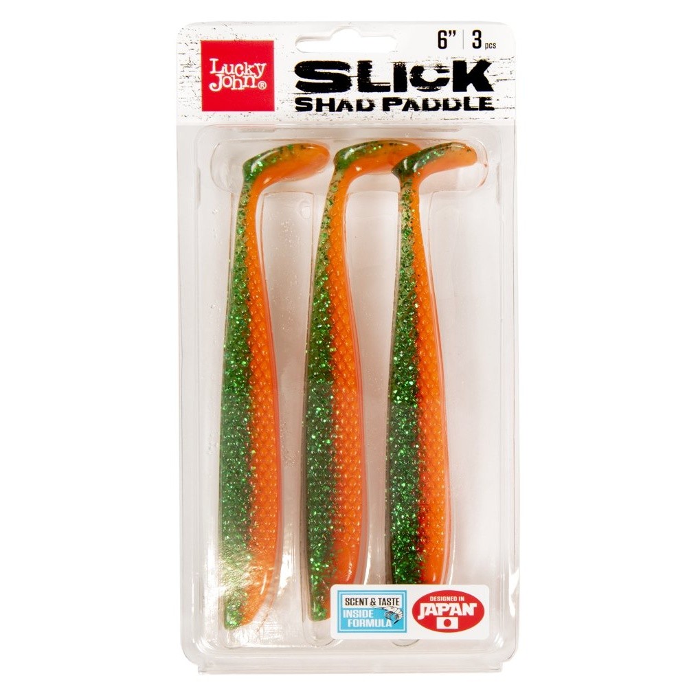 Силиконовая приманка Lucky John Slick Shad Paddle 6.0in 152 мм 3 шт Z16 3D Series  140442-Z16 — крупный план
	                                    2