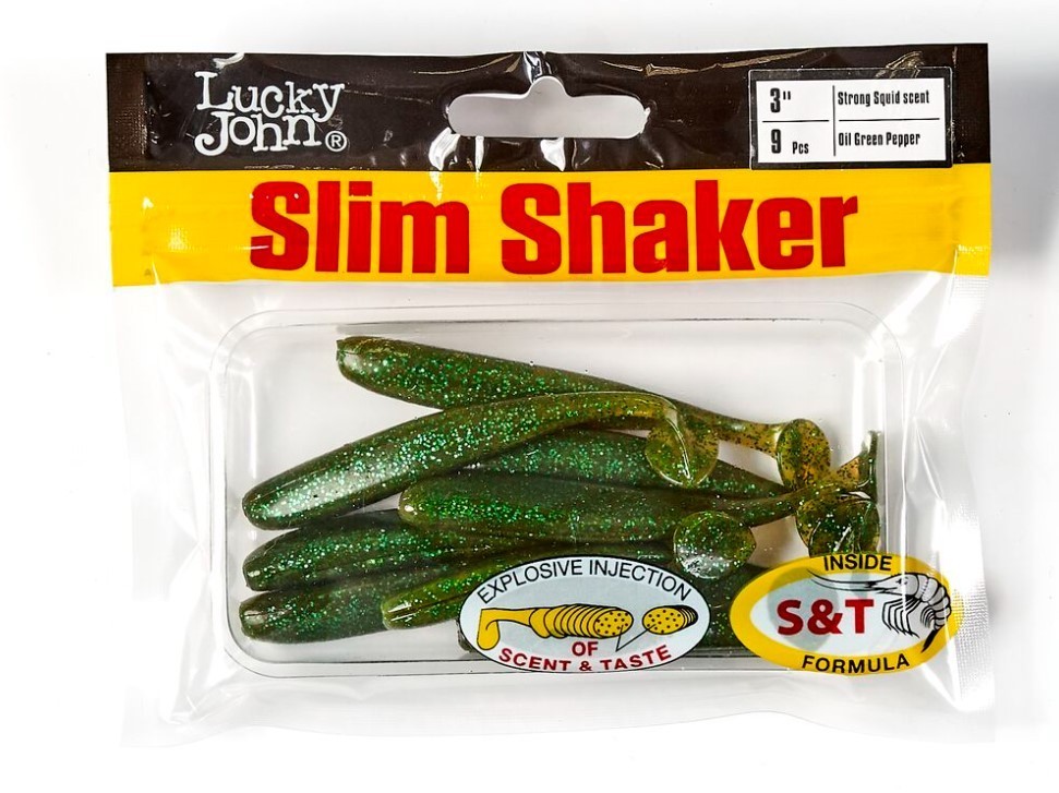 Силиконовая приманка Lucky John Slim Shaker 3in 76 мм 9 шт S67 Pro Series  140182-S67 — крупный план
	                                    2