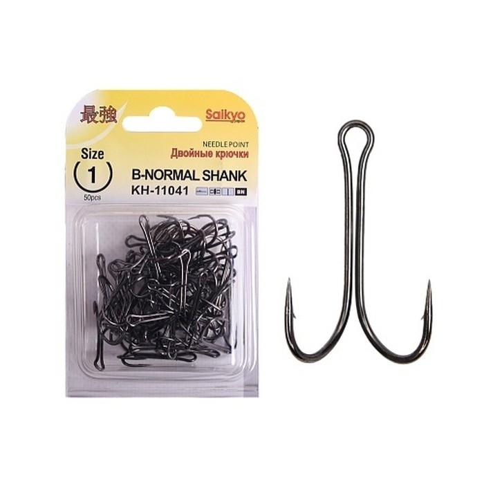 Крючок Двойной Saikyo  KH-11041 Normal Shank №1 50 шт BN   KH-11041-1-50 — характеристики,  особенности конструкции