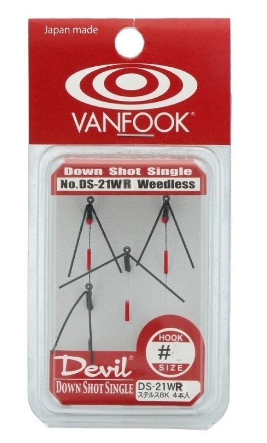 Крючок Одинарный Vanfook DS-21WR №6 4 шт    VFDS21WR6 — крупный план
	                                    2