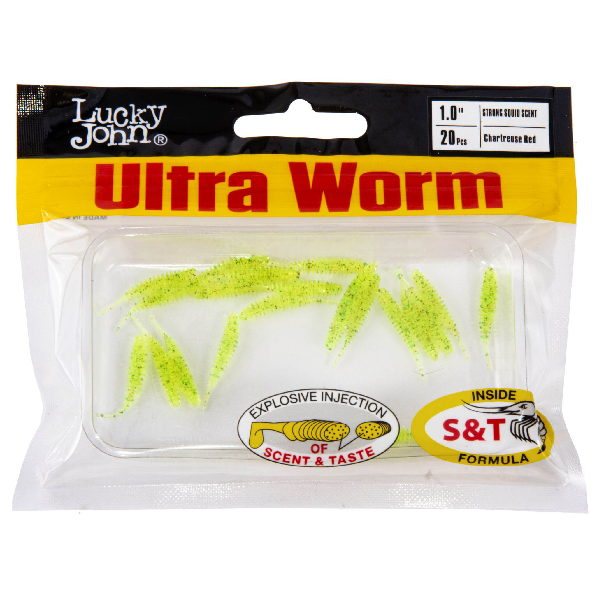 Силиконовая приманка Lucky John Ultraworm 1,0in 25 мм 20 шт S15 Pro Series  140197-S15 — крупный план
	                                    2