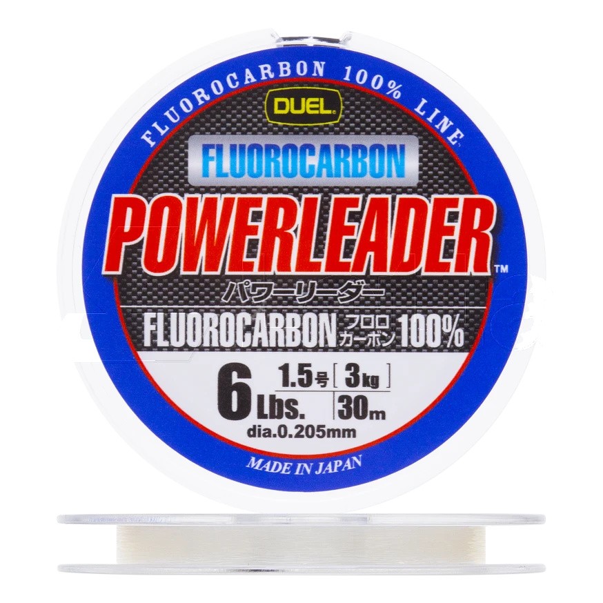 Флюорокарбон Duel Hardcore Powerleader FC Fluorocarbon 100% 30 м 0,205 мм    H3441 — характеристики,  особенности конструкции