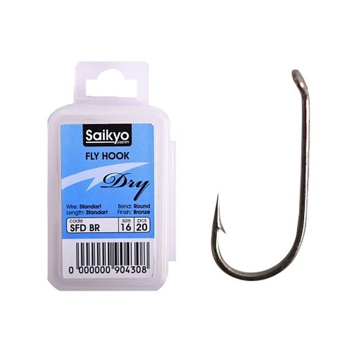 Крючок Одинарный Saikyo KH-71451 Dry Fly №16 20 шт BR   71451SFDBR16-20 — характеристики,  особенности конструкции