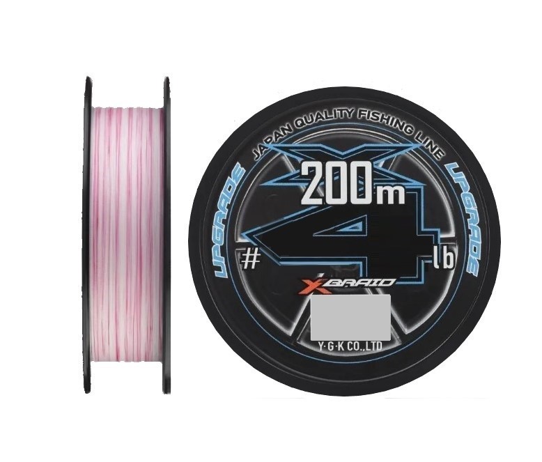 Плетеный шнур YGK X-Braid Upgrade X4 200 м  PE # 2 White/Pink 0,235 мм — характеристики,
	                                    особенности конструкции