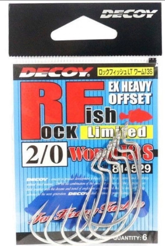 Крючок Офсетный Decoy Rock Fish Limited Worm 13S №4/0 4 шт — крупный план
	                                    1