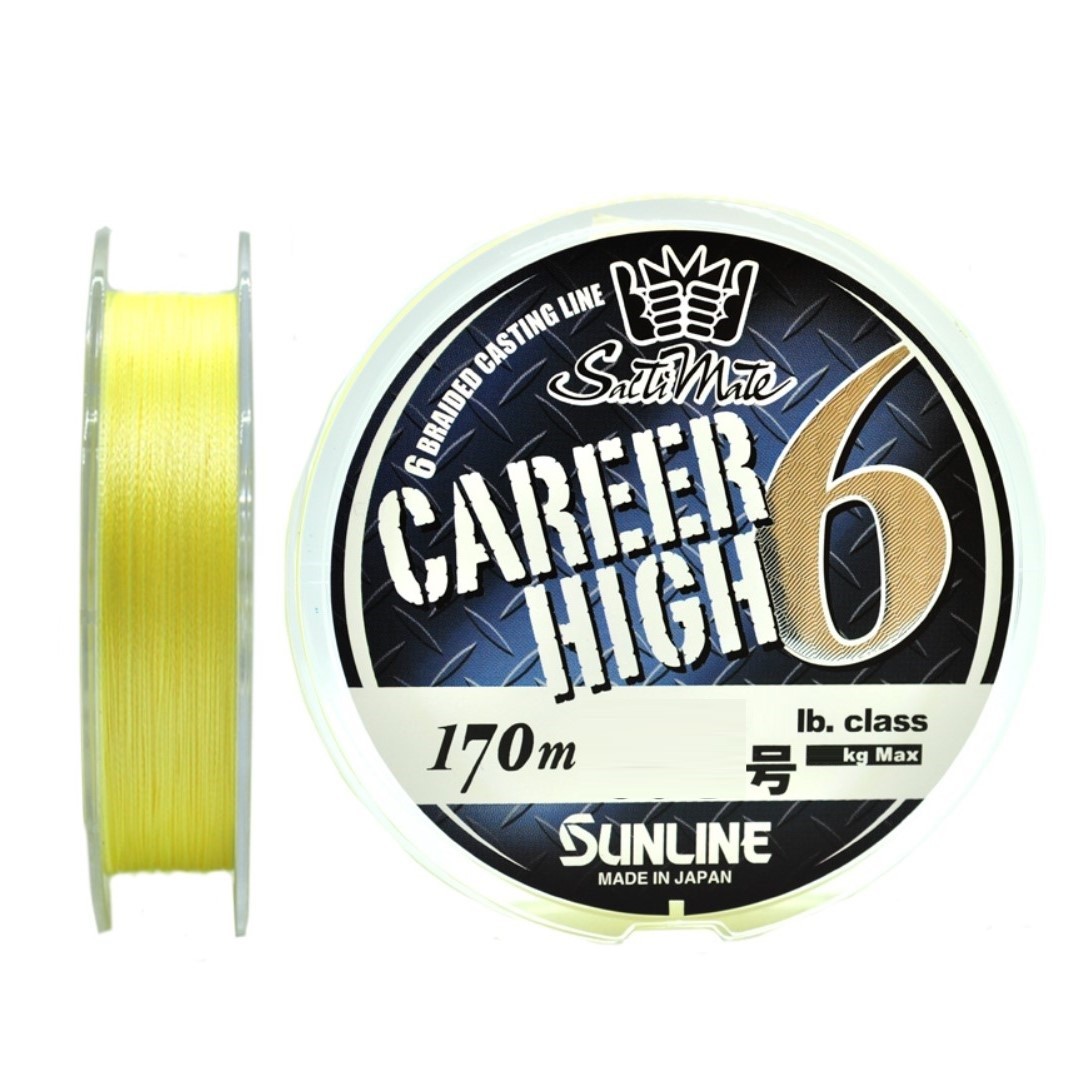 Плетеный шнур Sunline Career High 6 170 м  PE # 1,2 Yellow 0,185 мм — характеристики,
	                                    особенности конструкции