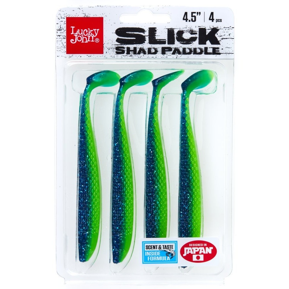 Силиконовая приманка Lucky John Slick Shad Paddle 4.5in 114 мм 4 шт Z17 3D Series  140441-Z17 — крупный план
	                                    2