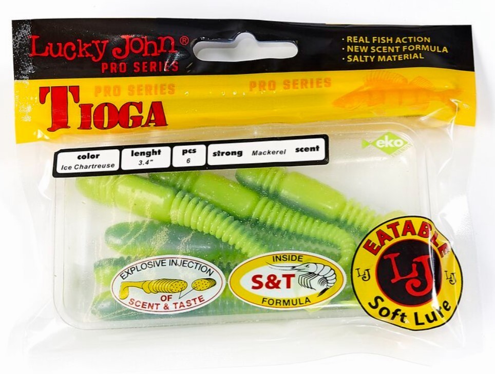 Силиконовая приманка Lucky John Tioga 3.4in 86 мм 6 шт T57 Pro Series  140127-T57 — крупный план
	                                    2