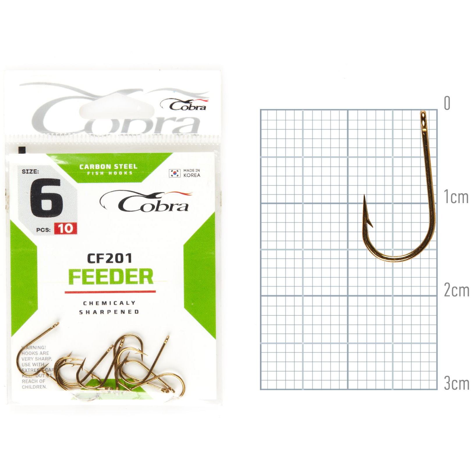 Крючок Одинарный Cobra Feeder Classic CF201 №6 10 шт    CF201-006 — характеристики,
	                                    особенности конструкции