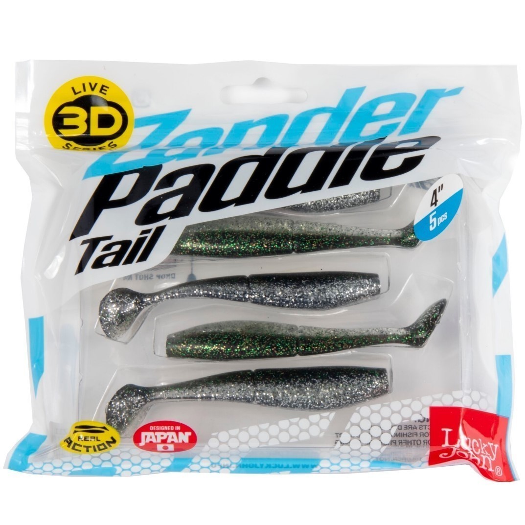 Силиконовая приманка Lucky John Zander Paddle Tail 4.0in 100 мм 5 шт Z11 3D Series  140429-Z11 — крупный план
	                                    2