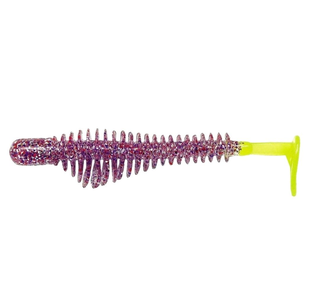 Силиконовая приманка B Fish&Tackle Pulse-R Paddle Tail 2.45 62 мм 8 шт PurpleCracker/Chart Tail   BFTC245PR-141 — характеристики,
	                                    особенности конструкции