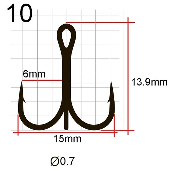 Крючок Тройной Saikyo 7001 №10 50 шт BN   SORCT7001-10BN50 — крупный план
	                                    2