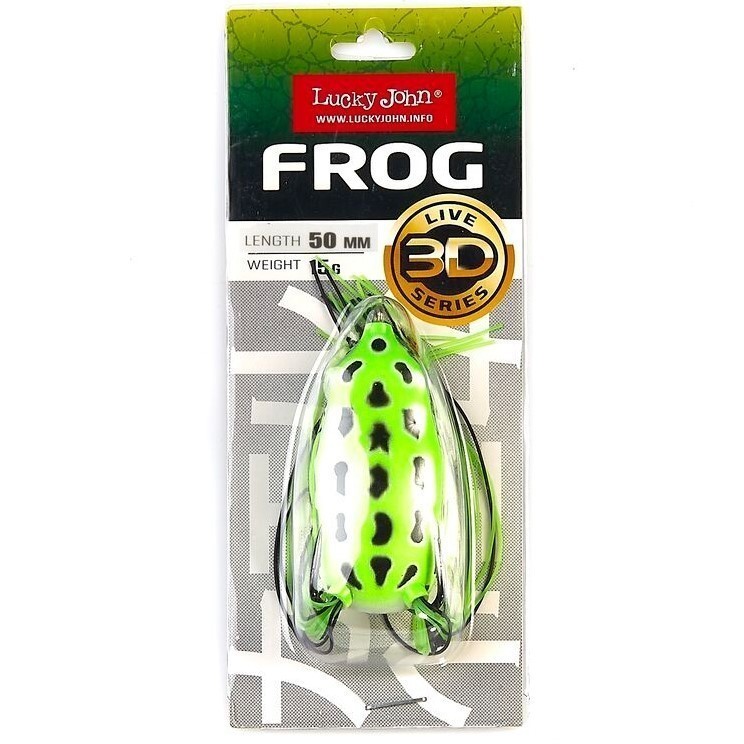 Силиконовая приманка Lucky John Frog 2.0in 50 мм 1 шт 002 3D Series  140400-002 — крупный план
	                                    2