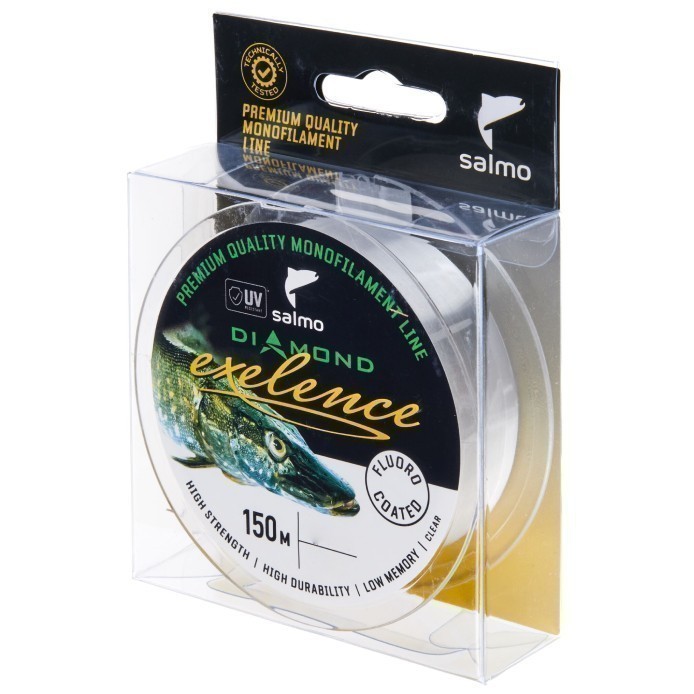 Леска монофильная Salmo Diamond Exelence Fluoro Coated 150 м 0,16 мм Clear   4034-016 — характеристики,
	                                    особенности конструкции