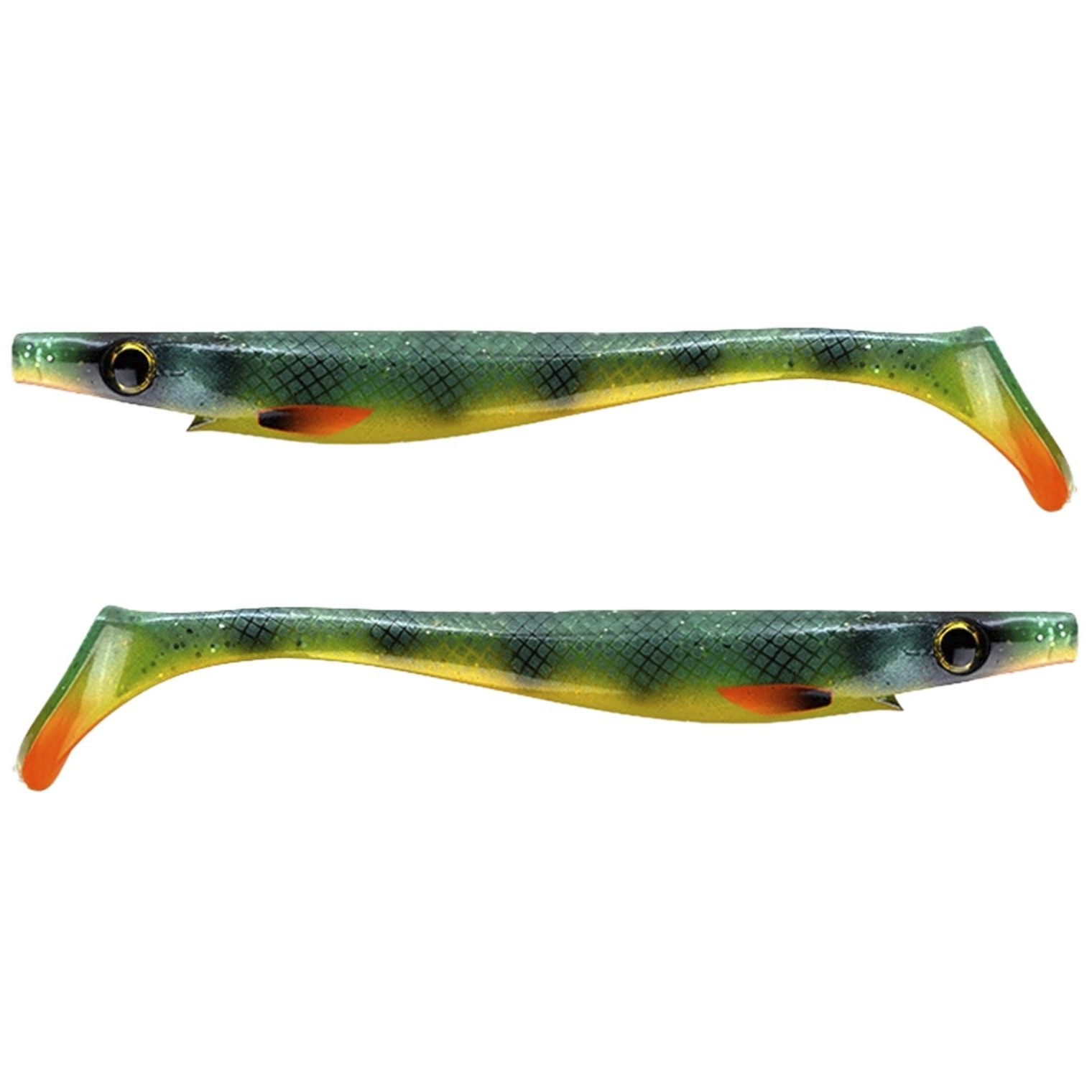 Силиконовая приманка Strike Pro Pig Shad Tournament 180 мм 2 шт Absinthe Perch   SP-172M#SP36 — характеристики,  особенности конструкции