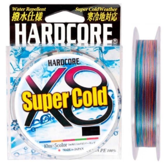 Плетеный шнур Duel PE Hardcore Super Cold X8 300 м  PE # 2,5 5Color 0,27 мм   H3981 — характеристики,  особенности конструкции