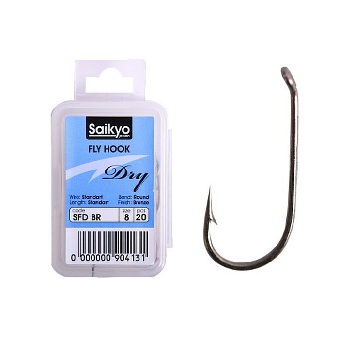 Крючок Одинарный Saikyo KH-71451 Dry Fly №8 20 шт BR   71451SFDBR8-20 — характеристики,  особенности конструкции