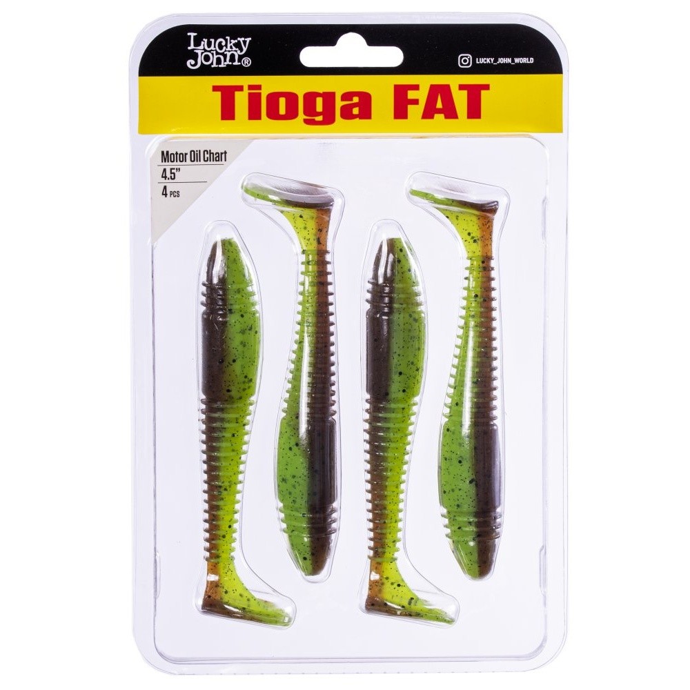 Силиконовая приманка Lucky John Tioga Fat 4.5in 114 мм 4 шт Z15 Pro Series  140147-Z15 — крупный план
	                                    2