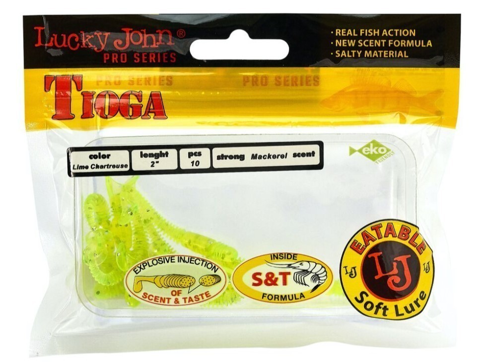 Силиконовая приманка Lucky John Tioga 2.0in 50 мм 10 шт 071 Pro Series  140102-071 — крупный план
	                                    2