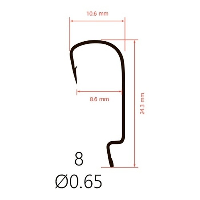 Крючок Офсетный Saikyo BS-3324 №8 10 шт BN   BS-3324BN8-10 — крупный план
	                                    2