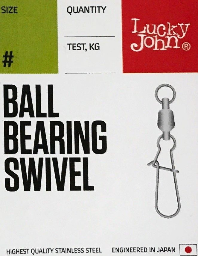 Вертлюг с застежкой Lucky John Ball Bearing Swivel №000 3 шт  Pro Series  LJP5102-000 — крупный план
	                                    2