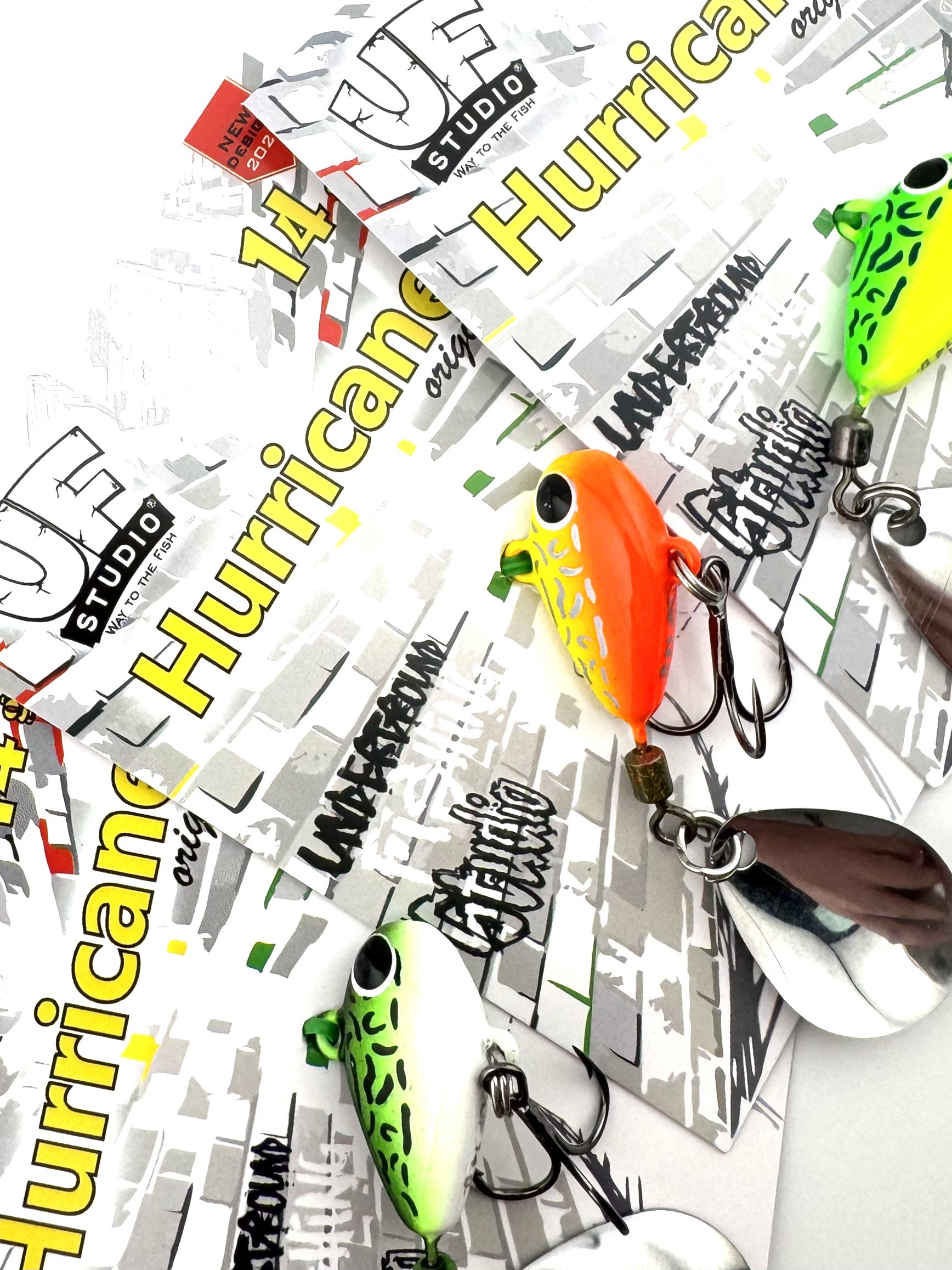 Тейл-спиннер UF Studio Hurricane 42 42 гр 87 мм GRIA Lime   H42Glime — крупный план
	                                    4