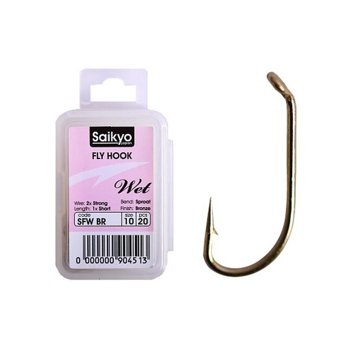 Крючок Одинарный Saikyo KH-72480 SFW Wet BR №10 20 шт BR   72480SFWBR10-20 — характеристики,  особенности конструкции