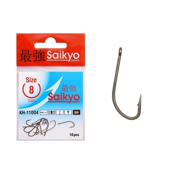 Крючок Одинарный Saikyo KH-11004 Crystal №8 10 шт BR   KH-11004BR8-10 — характеристики,  особенности конструкции