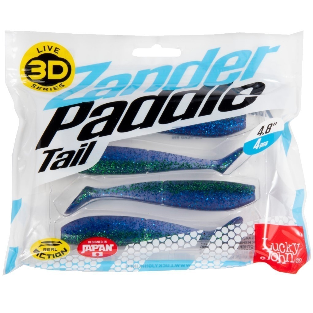 Силиконовая приманка Lucky John Zander Paddle Tail 4.8in 120 мм 4 шт Z13 3D Series  140430-Z13 — крупный план
	                                    2
