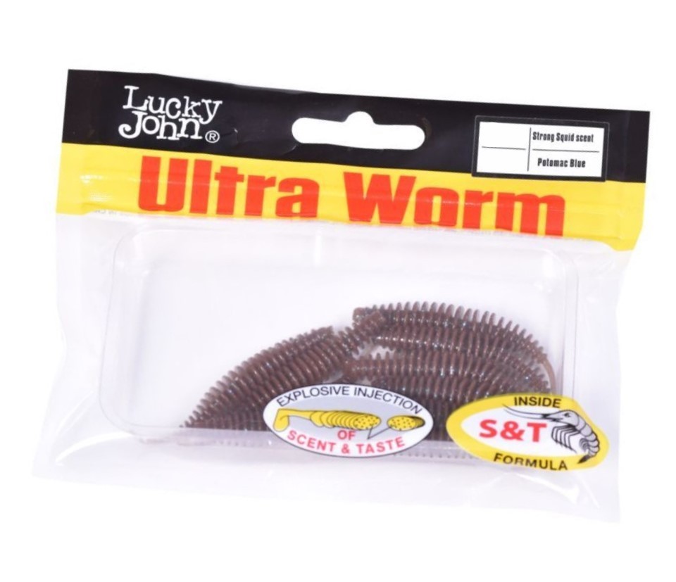 Силиконовая приманка Lucky John Trick Ultraworm 2.0in 51 мм 9 шт S19 Pro Series  140193-S19 — крупный план
	                                    2