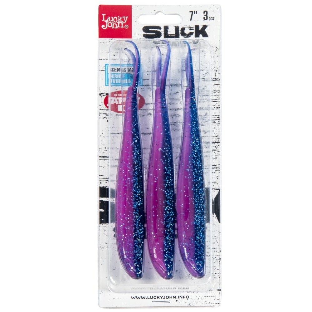 Силиконовая приманка Lucky John Slick Shad-V 7.0in 178 мм 3 шт Z18 3D Series  140424-Z18 — крупный план
	                                    2
