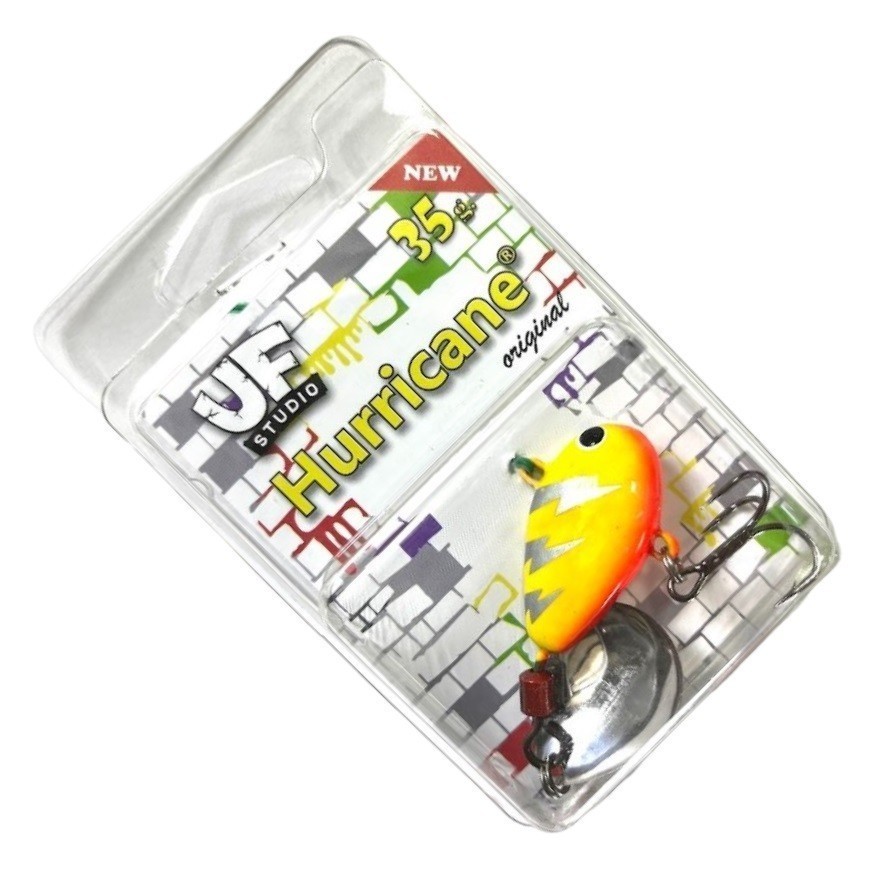 Тейл-спиннер UF Studio Hurricane 35 35 гр 85 мм Yellow Flash   H35Yflash — крупный план
	                                    2