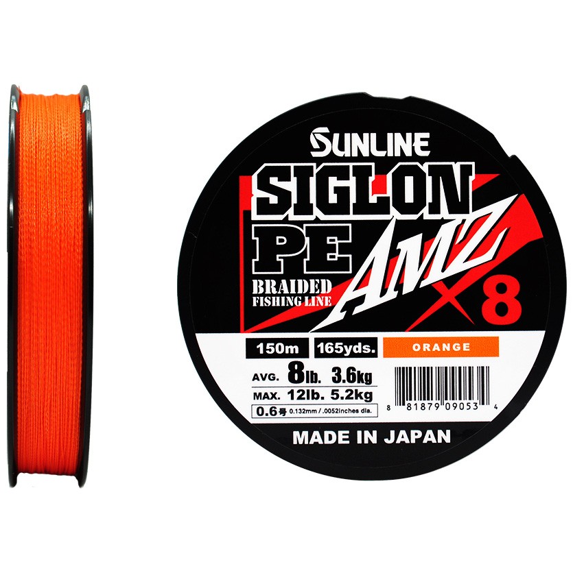 Плетеный шнур Sunline Siglon PE X8 AMZ 150 м  PE # 0,6 Orange 0,132 мм — характеристики,
	                                    особенности конструкции