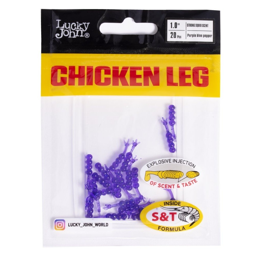 Силиконовая приманка Lucky John Chicken Leg 1.0in 20 мм 20 шт S66 Pro Series  140224-S66 — крупный план
	                                    2