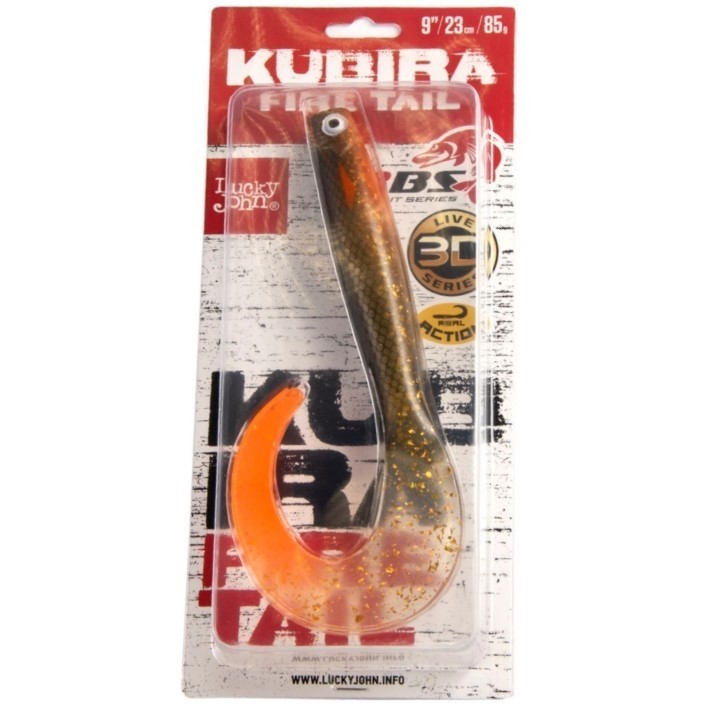 Силиконовая приманка Lucky John Kubira Fire Tail 9.0in 230 мм 1 шт PG42 3D BBS Series  140437-PG42 — крупный план
	                                    2