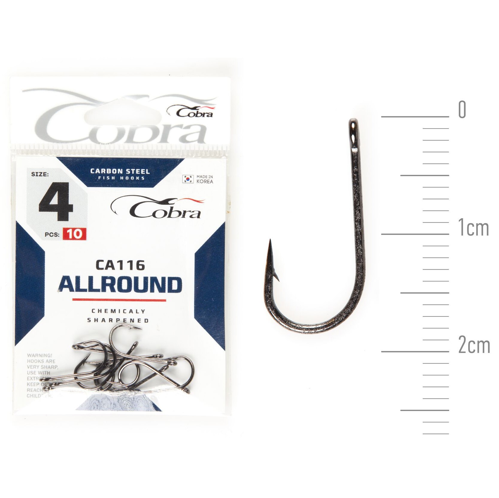 Крючок Одинарный Cobra Allround Crystal CA116 №4 10 шт    CA116-004 — крупный план
	                                    2