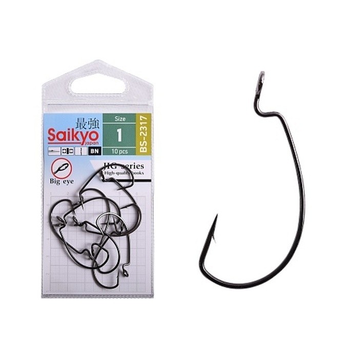 Крючок Офсетный Saikyo  BS-2317 №1 10 шт BN   BS-2317BN1-10 — характеристики,  особенности конструкции