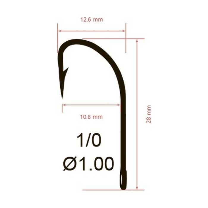 Крючок Одинарный Saikyo KH-11004 Crystal №1/0 10 шт BN   KH-11004BN1/0-10 — крупный план
	                                    3