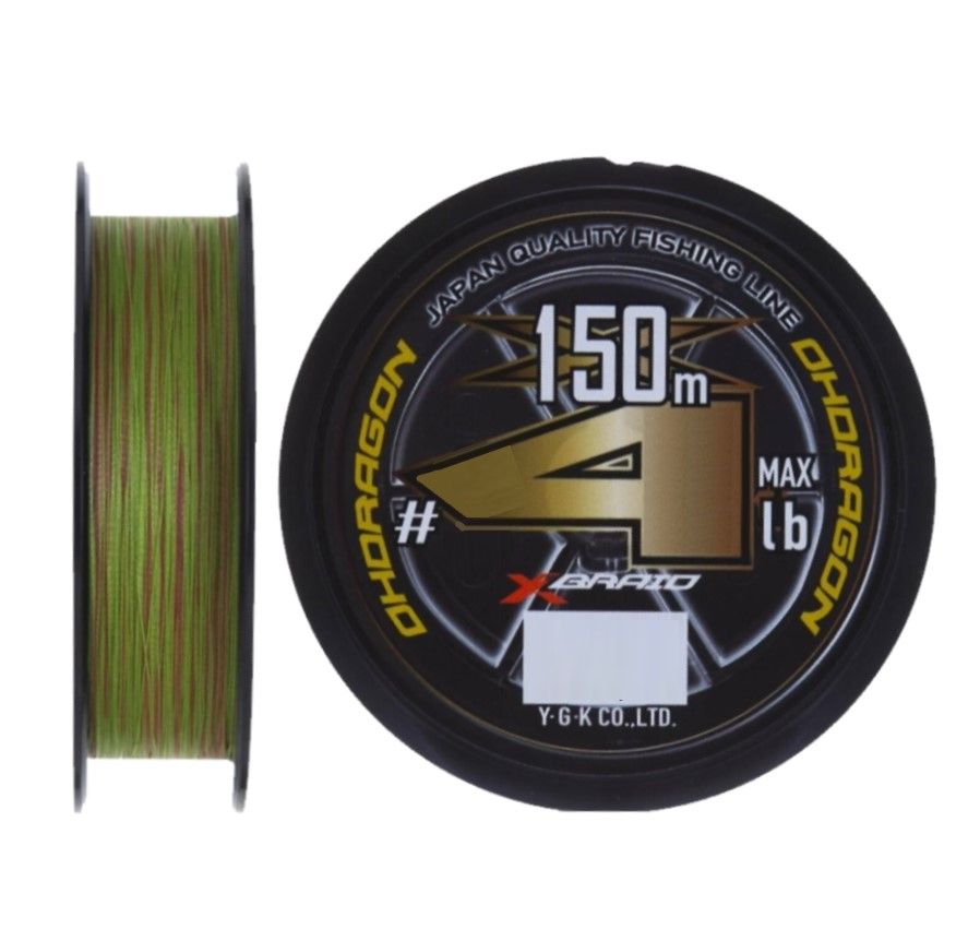 Плетеный шнур YGK X-Braid Ohdragon X4 150 м  PE # 0,4 Multicolor 0,104 мм SS1.40 — характеристики,
	                                    особенности конструкции