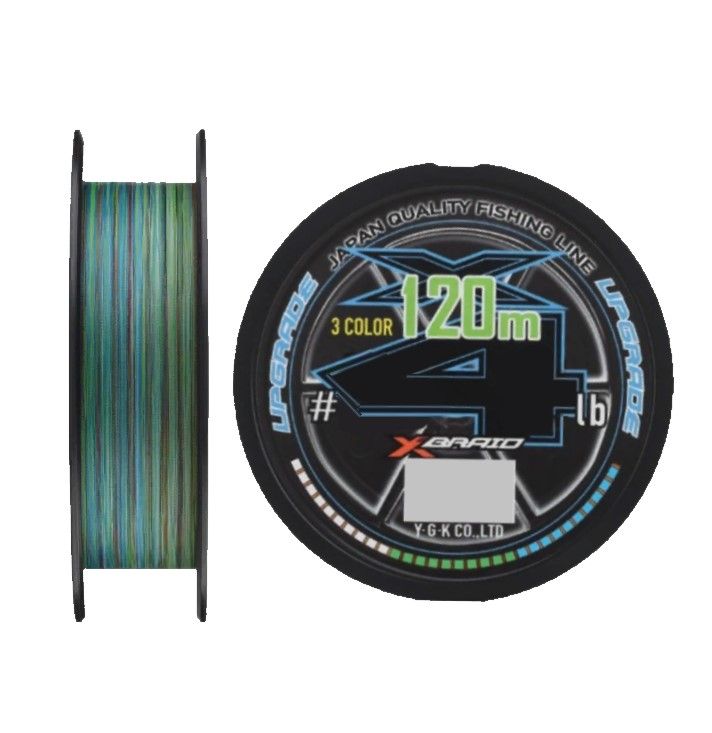 Плетеный шнур YGK X-Braid Upgrade X4 120 м  PE # 0,5 3 Color 0,117 мм — характеристики,
	                                    особенности конструкции