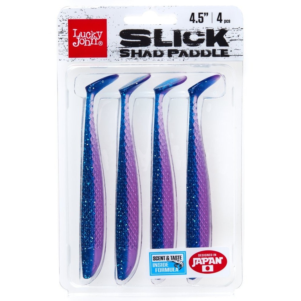 Силиконовая приманка Lucky John Slick Shad Paddle 4.5in 114 мм 4 шт Z18 3D Series  140441-Z18 — крупный план
	                                    2