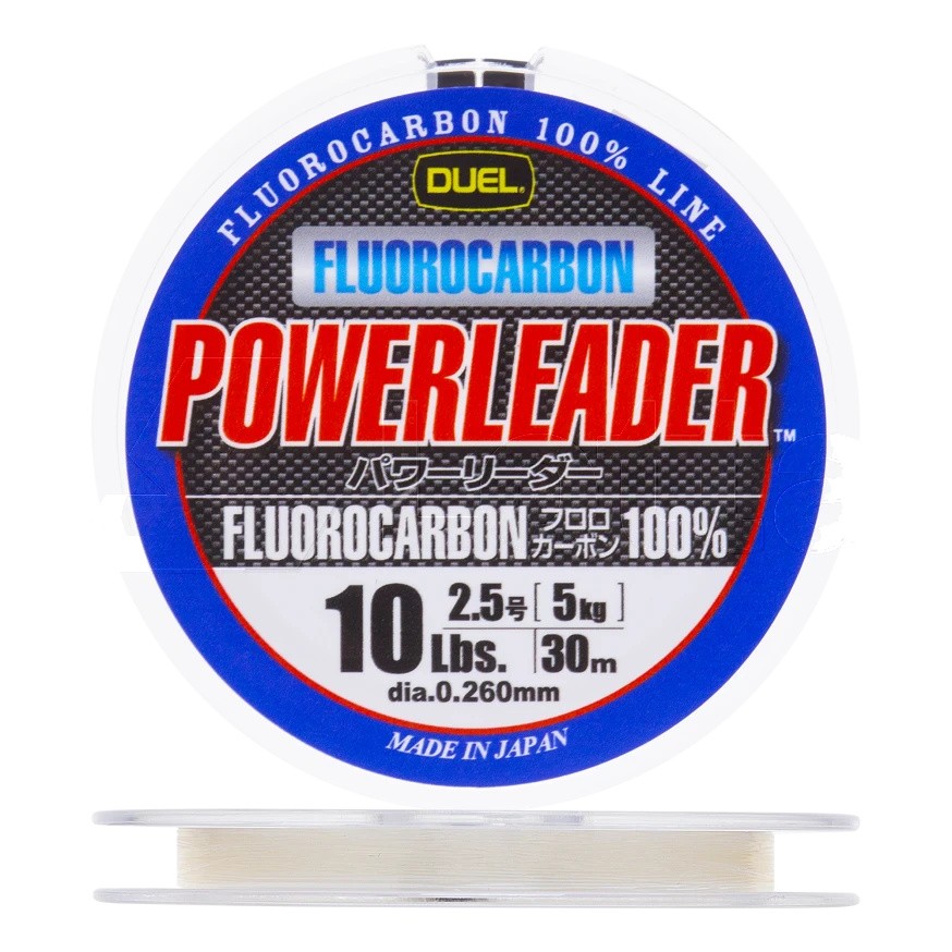 Флюорокарбон Duel Hardcore Powerleader FC Fluorocarbon 100% 50 м 0,26 мм    H3443 — характеристики,  особенности конструкции