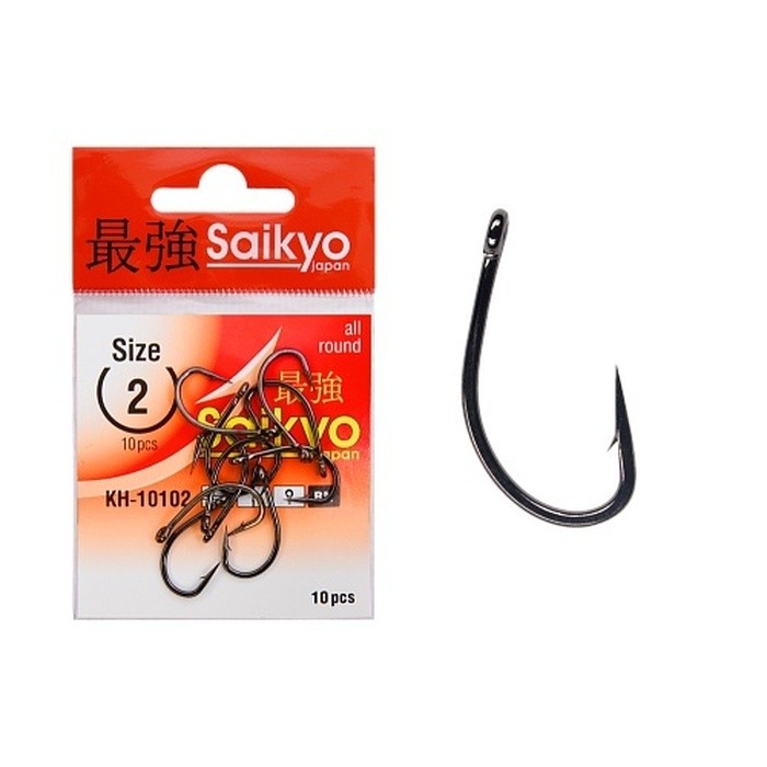 Крючок Одинарный Saikyo KH-10102 Big Carp №2 10 шт BN   KH-10102BN2-10 — характеристики,  особенности конструкции