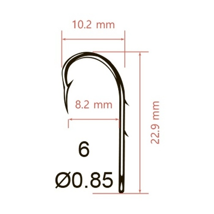 Крючок Одинарный Saikyo KH-11014 Bait Holder №6 10 шт BN   KH-11014BN6-10 — крупный план
	                                    2