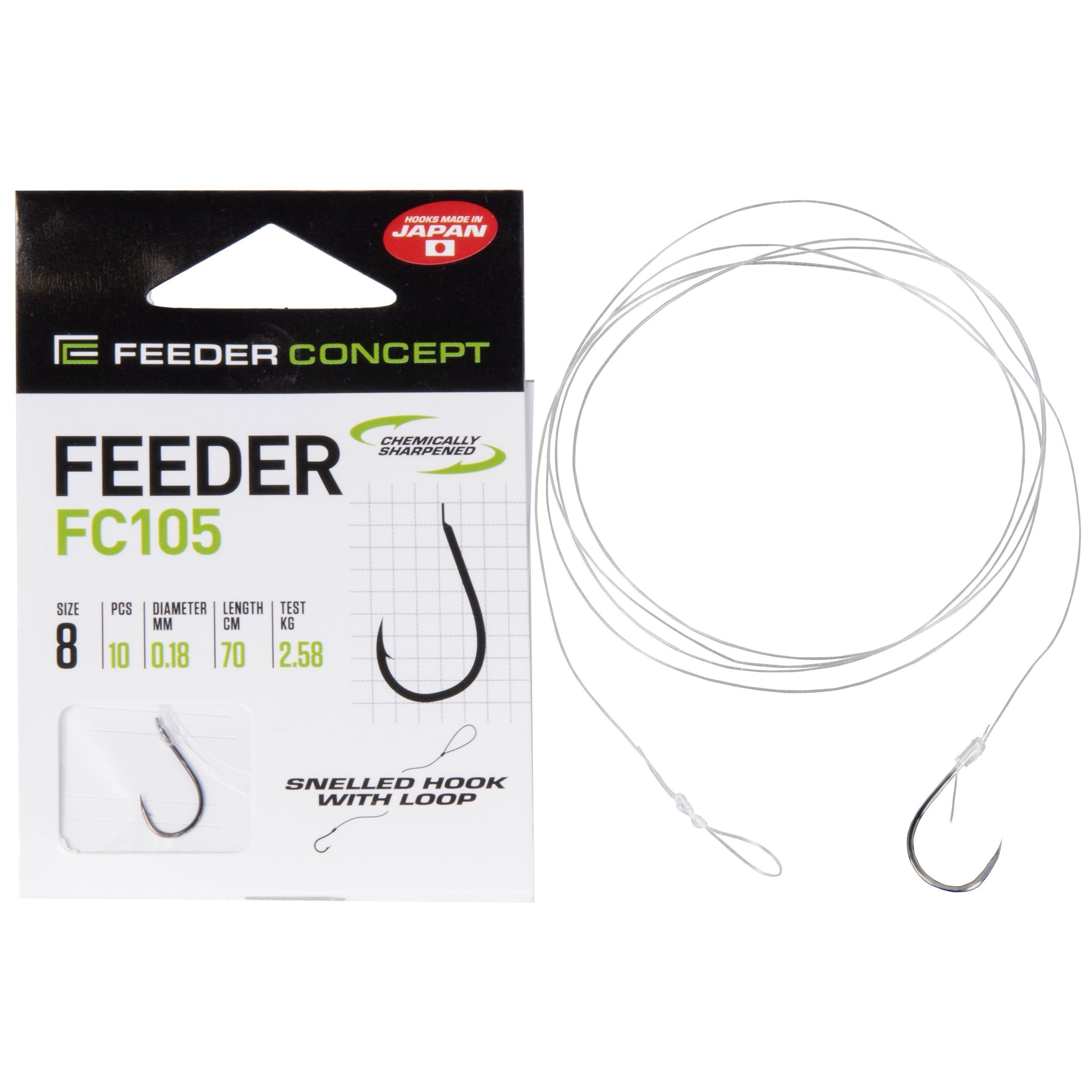Поводок Feeder Concept Feeder FC105 70 см 2,58 кг  0,18 мм  10 шт   FC105-008-018 — характеристики,
	                                    особенности конструкции