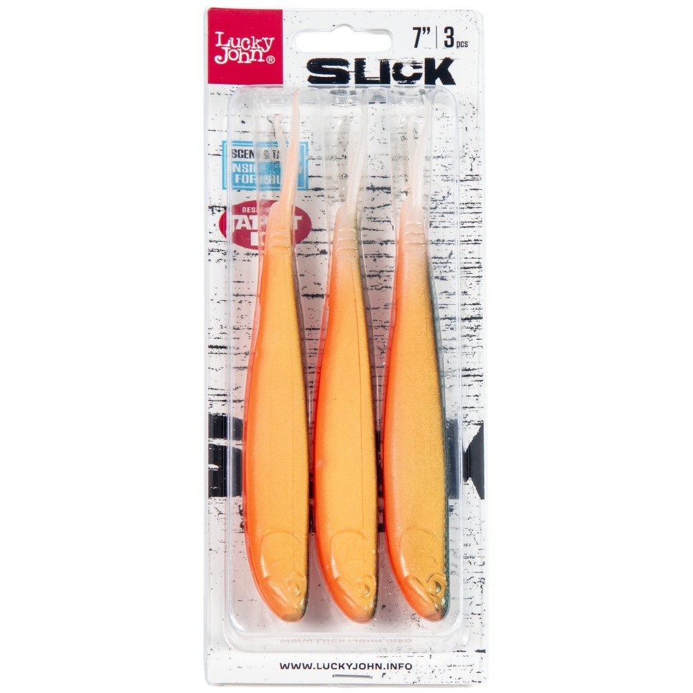 Силиконовая приманка Lucky John Slick Shad-V 7.0in 178 мм 3 шт Z22 3D Series  140424-Z22 — крупный план
	                                    2