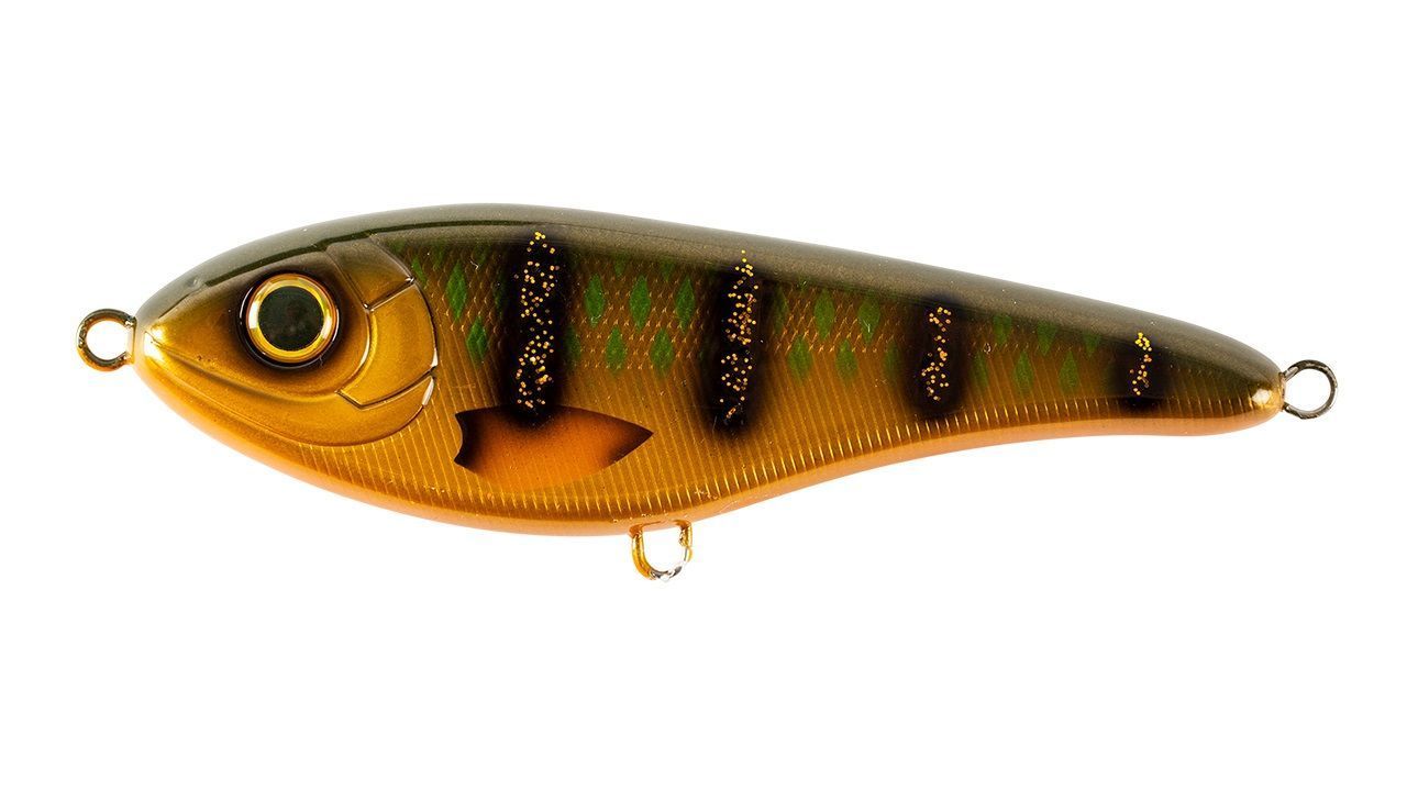 Воблер Strike Pro Buster Jerk II Shallow Runner C753F Olive Perch UV 37 гр   EG-049#C753F-UV — характеристики,
	                                    особенности конструкции