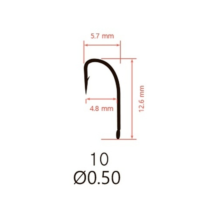 Крючок Одинарный Saikyo KM-013 Reliable Feeder №10 10 шт BN   KM-013BN10-10 — крупный план
	                                    2