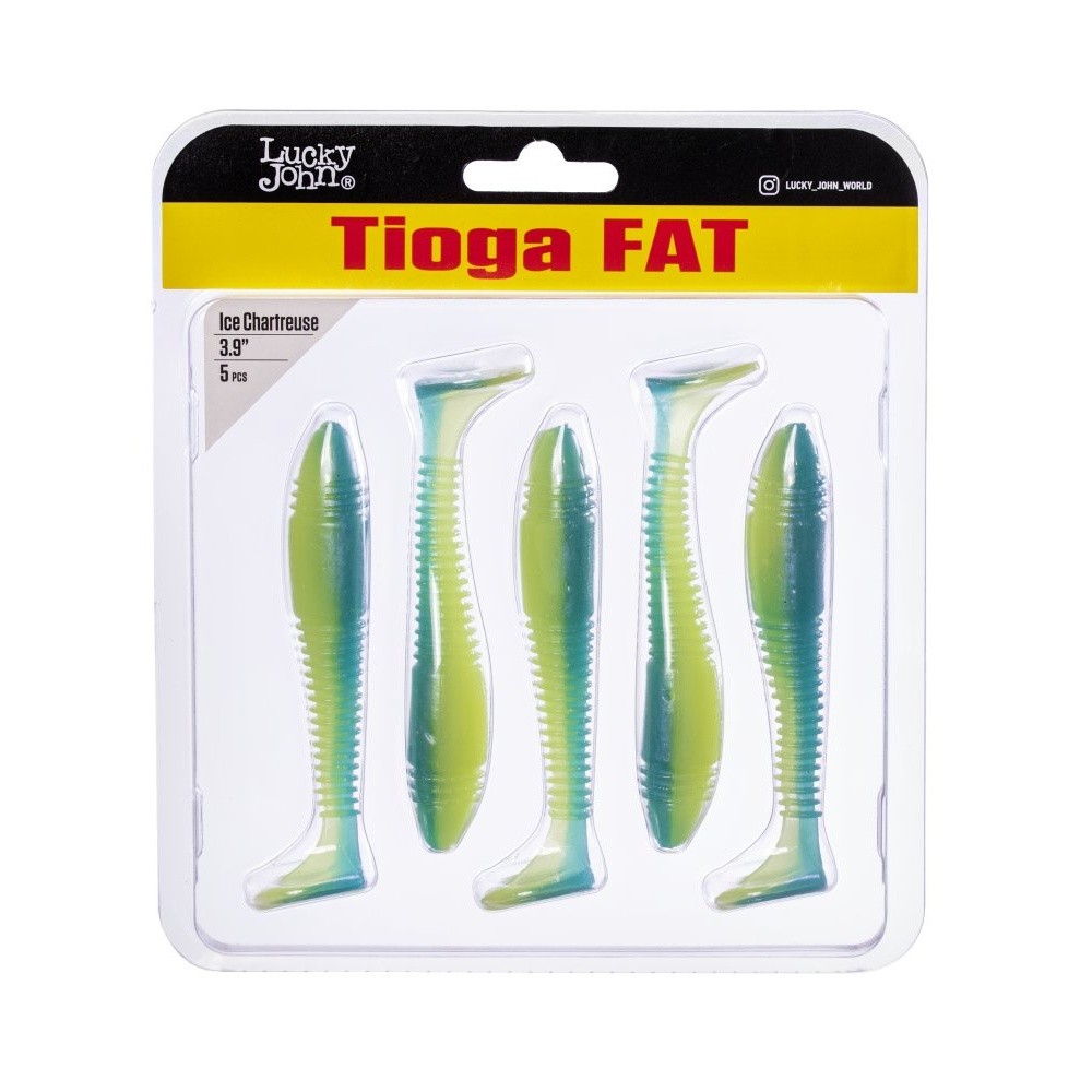 Силиконовая приманка Lucky John Tioga Fat 3.9in 100 мм 5 шт T57 Pro Series  140146-T57 — крупный план
	                                    2
